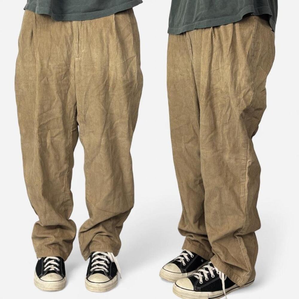 90s Baggy Grunge Cream Corduroy Pants